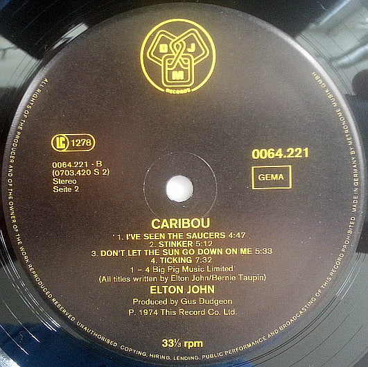 Elton John : Caribou (LP, Album, RE)