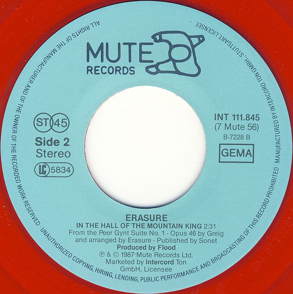 Erasure : It Doesn't Have To Be (7", Single, Red)