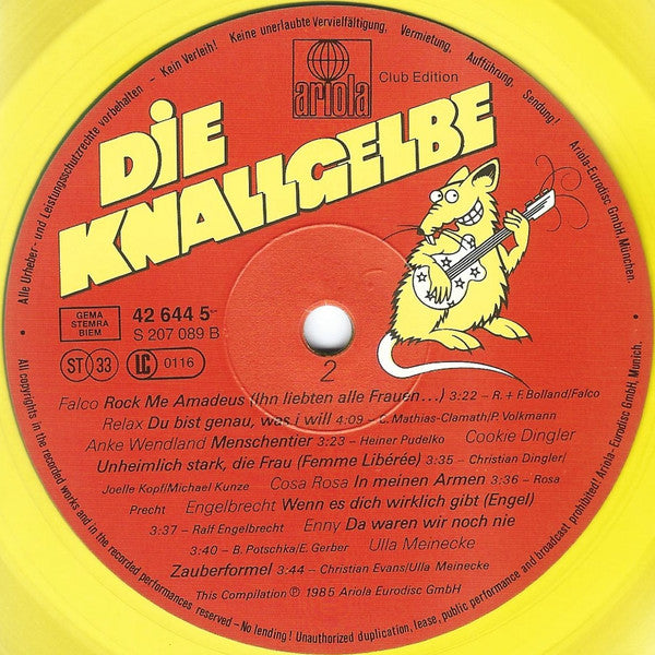 Various : Die Knallgelbe (Tierisch Gut) (LP, Comp, Club, Yel)