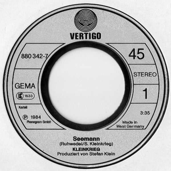 Kleinkrieg* : Seemann (7", Single)