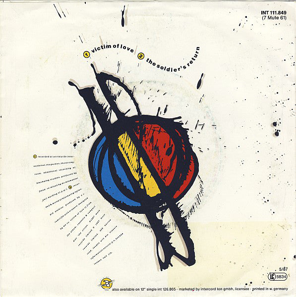 Erasure : Victim Of Love (Remix) (7", Single, Red)