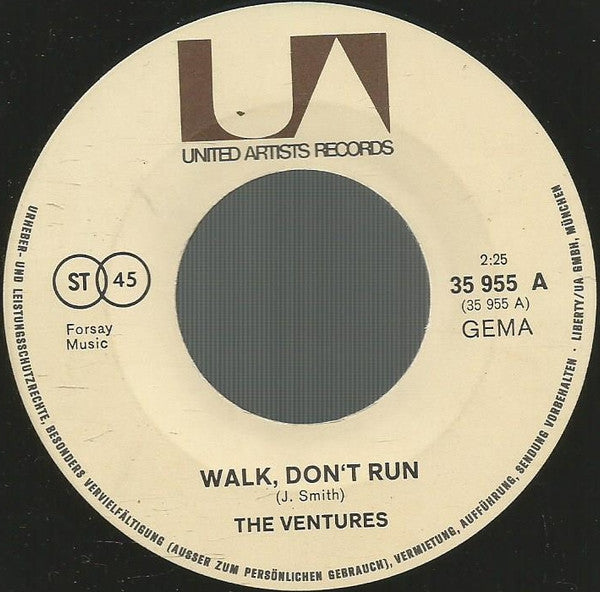 The Ventures : Walk, Don't Run / Wipe-Out (7", Single)