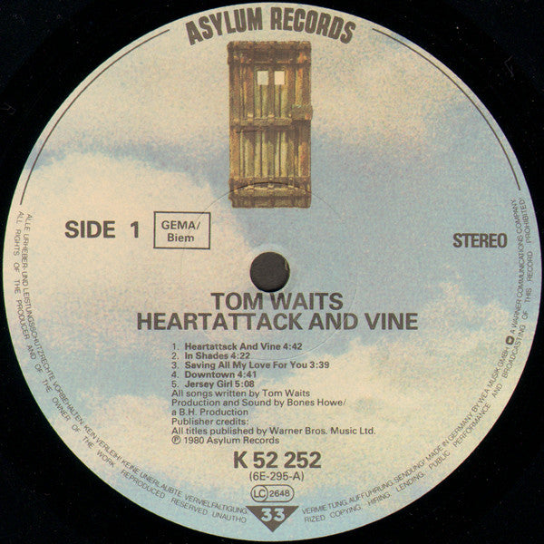 Tom Waits : Heartattack And Vine (LP, Album, RP)