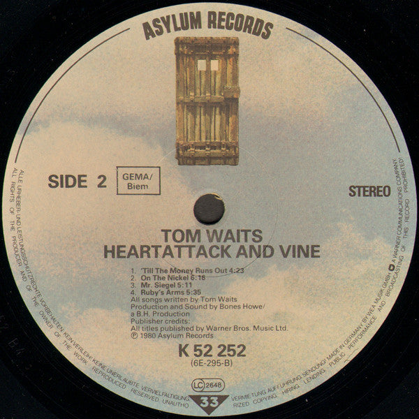 Tom Waits : Heartattack And Vine (LP, Album, RP)