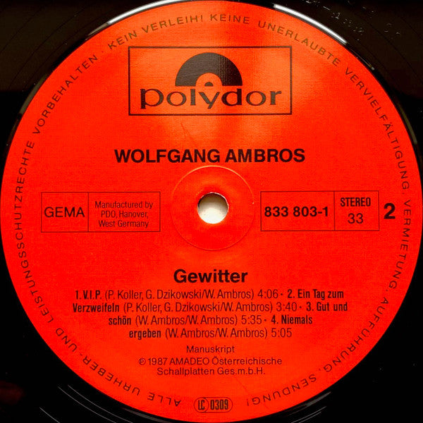 W. Ambros*, № 1* : Gewitter (LP, Album)