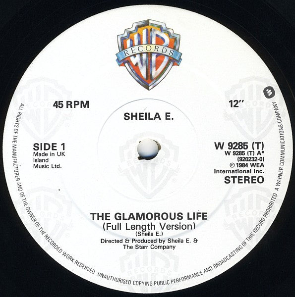 Sheila E. : The Glamorous Life (12", Single)