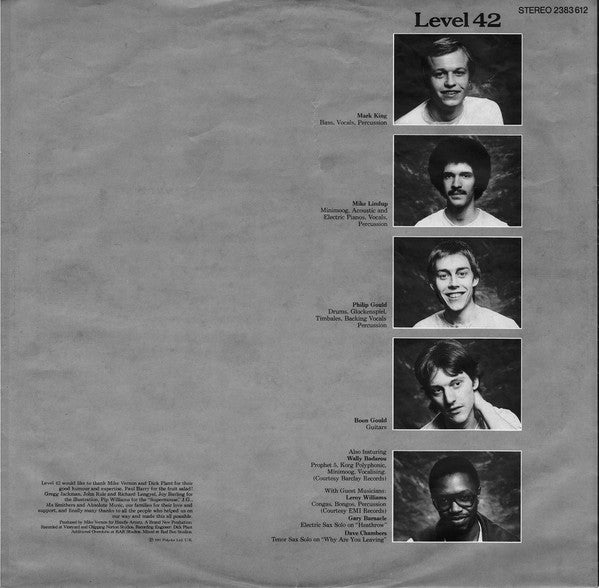 Level 42 : Level 42 (LP, Album, Inj)