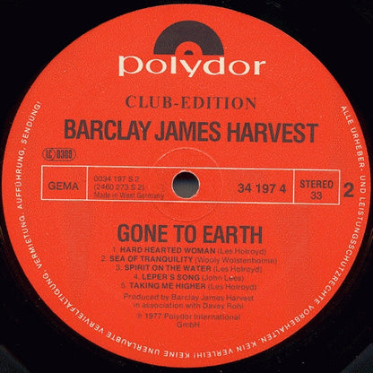 Barclay James Harvest : Gone To Earth (LP, Album, Club)