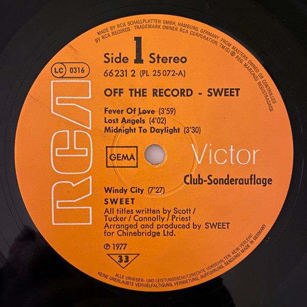 Sweet* : Off The Record (LP, Album, Club)
