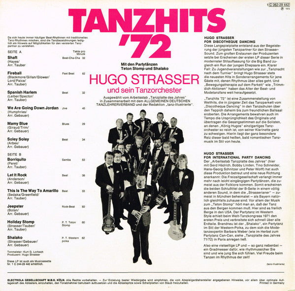 Hugo Strasser Und Sein Tanzorchester : Tanzhits '72 (LP, Album)