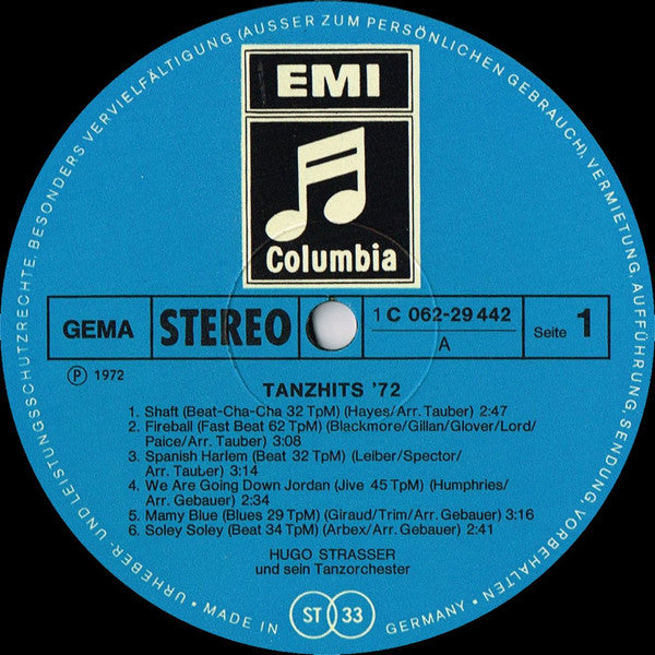 Hugo Strasser Und Sein Tanzorchester : Tanzhits '72 (LP, Album)