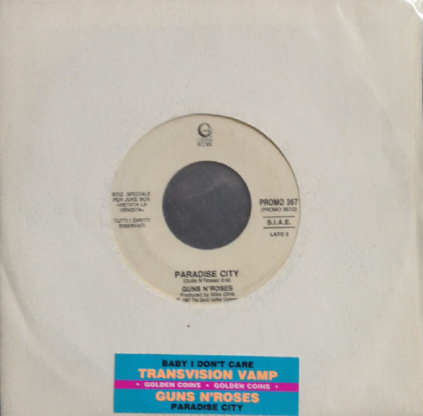 Transvision Vamp / Guns N'Roses* : Baby I Don't Care / Paradise City (7", Jukebox)