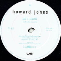 Howard Jones : All I Want (Extended Version) (12", Single, Wit)
