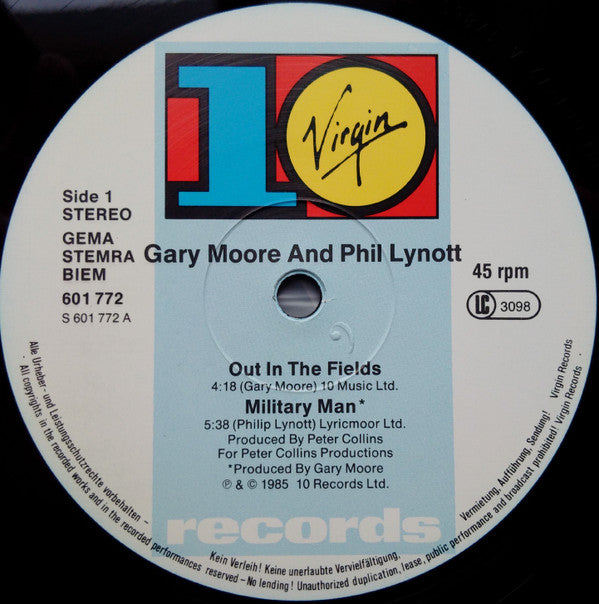 Gary Moore And Phil Lynott : Out In The Fields (12", Single)