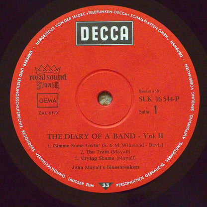 John Mayall / John Mayall's Bluesbreakers* : The Diary Of A Band Volume Two (LP, Album)