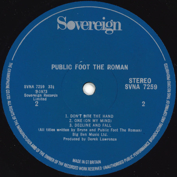 Public Foot The Roman : Public Foot The Roman (LP, Album)