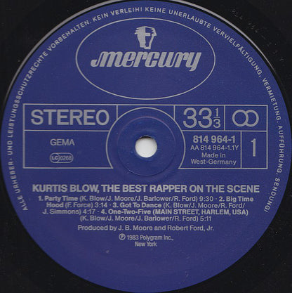 Kurtis Blow : The Best Rapper On The Scene (LP, Comp, Blu)