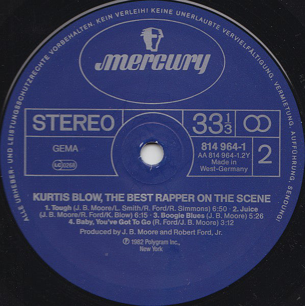 Kurtis Blow : The Best Rapper On The Scene (LP, Comp, Blu)