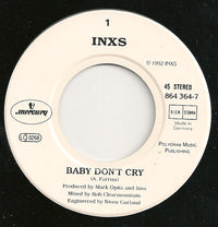 INXS : Baby Don't Cry (7", Single)