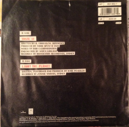 INXS : Taste It (7", Single)