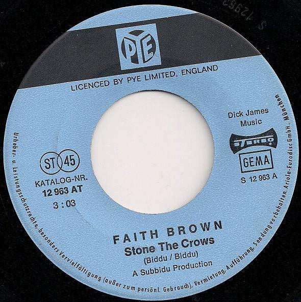 Faith Brown : Stone The Crows / Turn On The Light (7", Single)