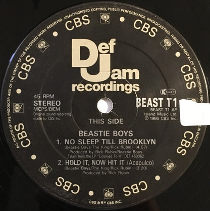 Beastie Boys : No Sleep Till Brooklyn (12", Single)