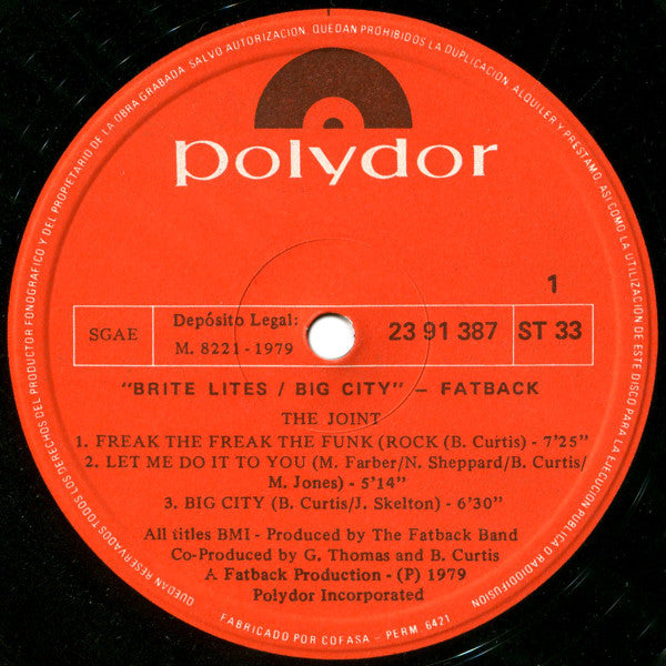 Fatback* : Brite Lites, Big City (LP, Album)