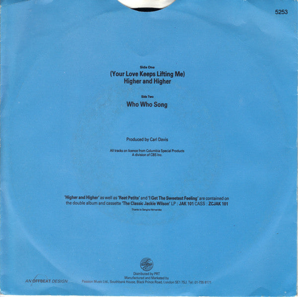 Jackie Wilson : (Your Love Keeps Lifting Me) Higher And Higher (7", Single)