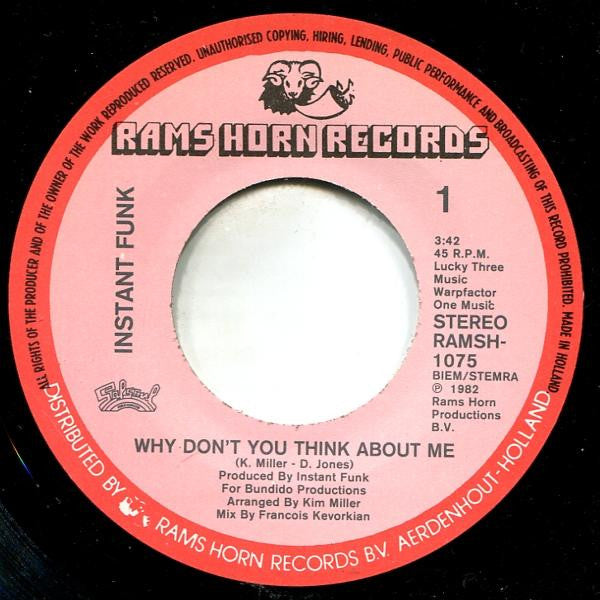 Instant Funk : Why Don't You Think About Me (7", Single)