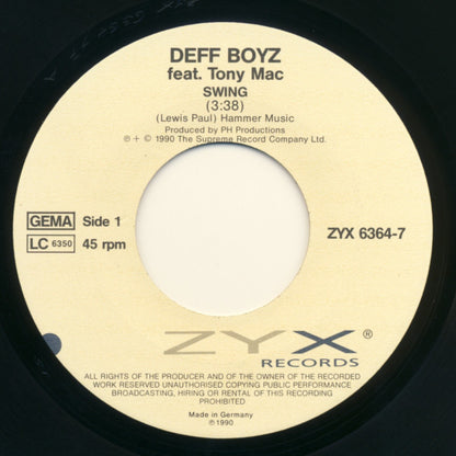 The Deff Boyz Featuring Tony Mac : Swing (7", Single)