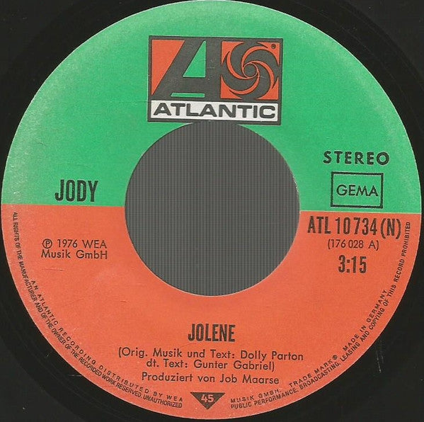 Jody* : Jolene (7", Single)