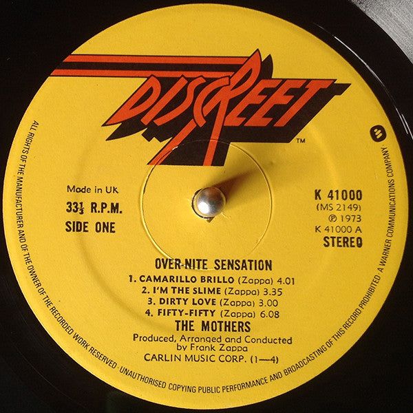 The Mothers : Over-Nite Sensation (LP, Album, RE, Gat)