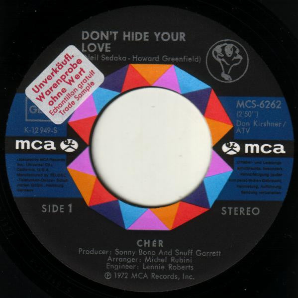 Cher : Don't Hide Your Love (7", Single)
