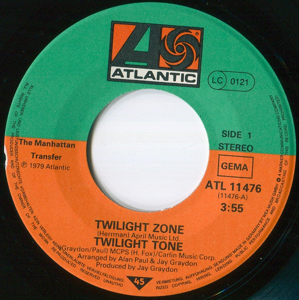 The Manhattan Transfer : Twilight Zone - Twilight Tone (7", Single)