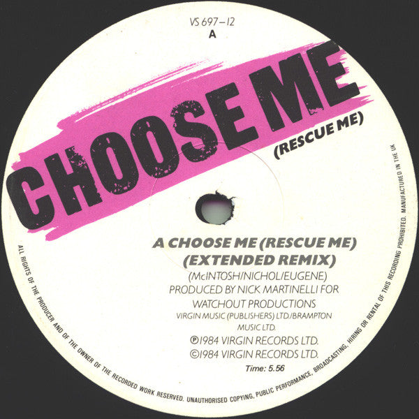 Loose Ends : Choose Me (Rescue Me) (12")