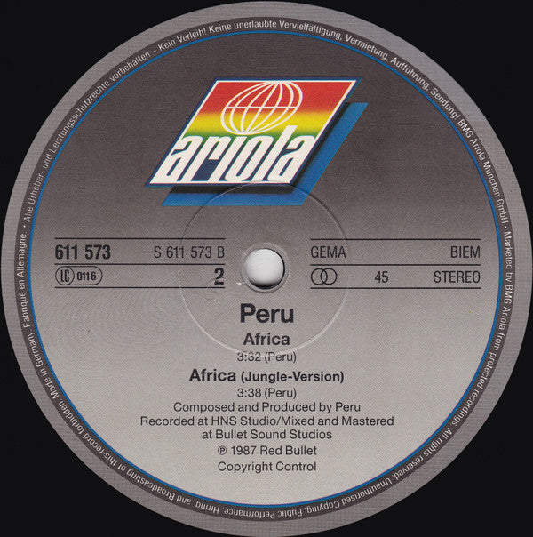 Peru : Africa (12", Maxi)