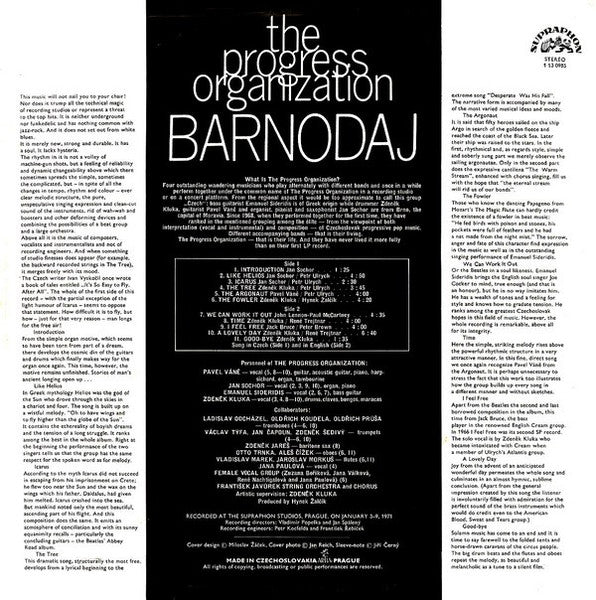 The Progress Organization : Barnodaj (LP, Album, RP)