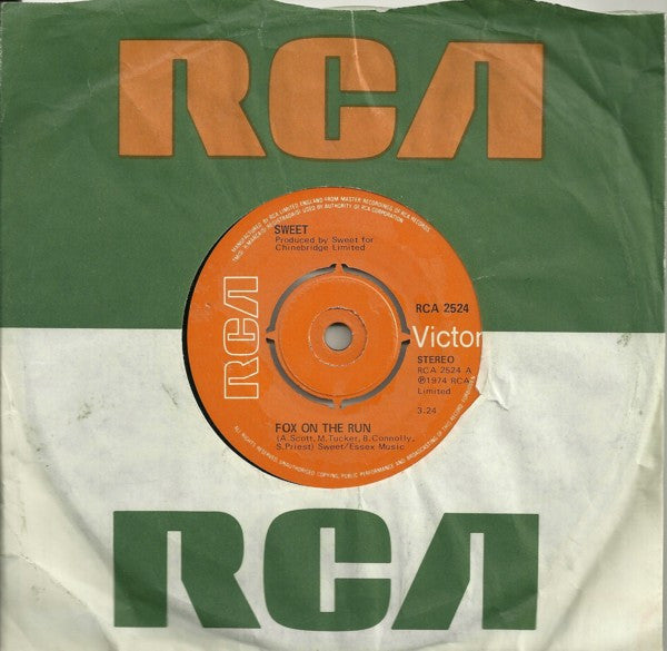 Sweet* : Fox On The Run (7", Single, Kno)