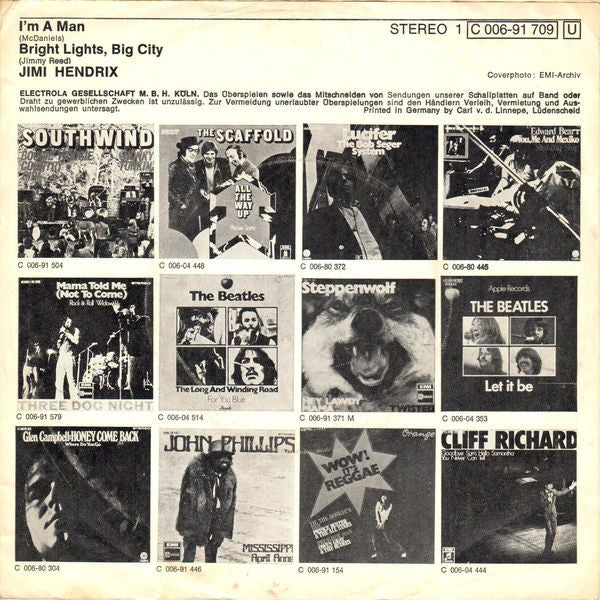 Jimi Hendrix : I'm A Man (7", Single)