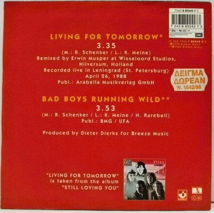 Scorpions : Living For Tomorrow (7", Single)