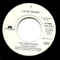 Cathy Dennis : Too Many Walls (7", Single)