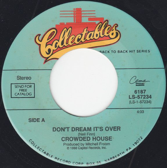 Crowded House : Don't Dream It's Over / Something So Strong (7", Spe)