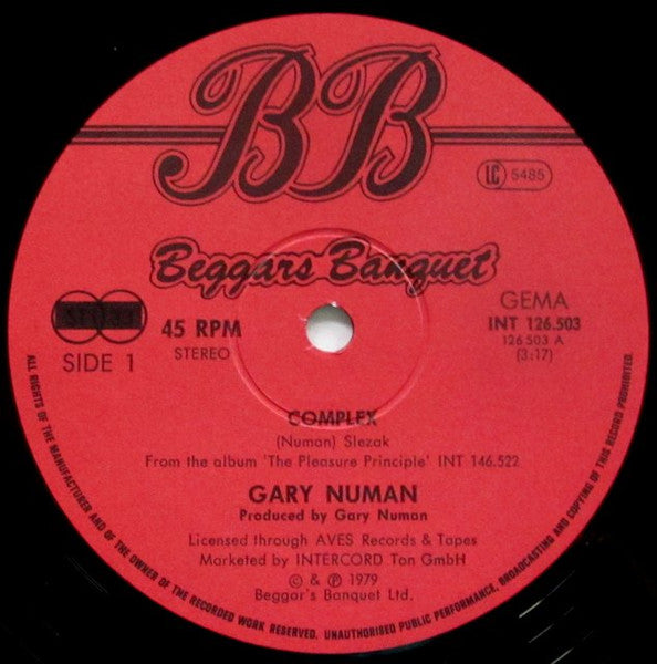 Gary Numan : Complex (12", Maxi)