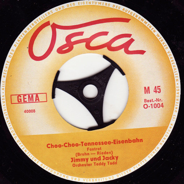 Jimmy Und Jacky : Diggy Liggy Lo / Choo-Choo-Tennessee-Eisenbahn (7", Single, Mono)