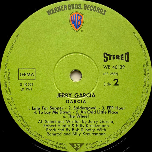 Jerry Garcia : Garcia (LP, Album)