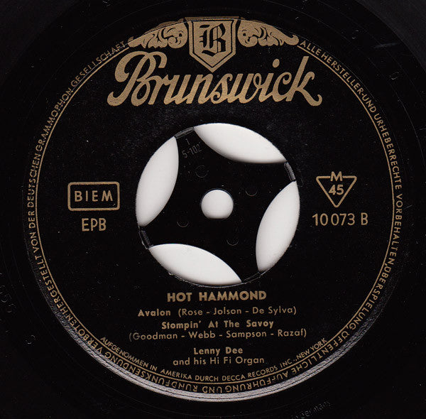 Lenny Dee (2) : Hot Hammond (7")