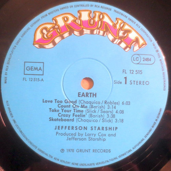 Jefferson Starship : Earth (LP, Album, Gat)