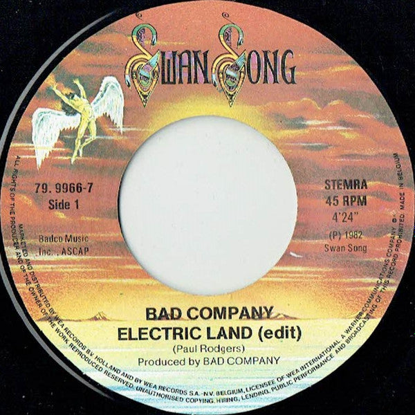 Bad Company (3) : Electricland (7", Single)