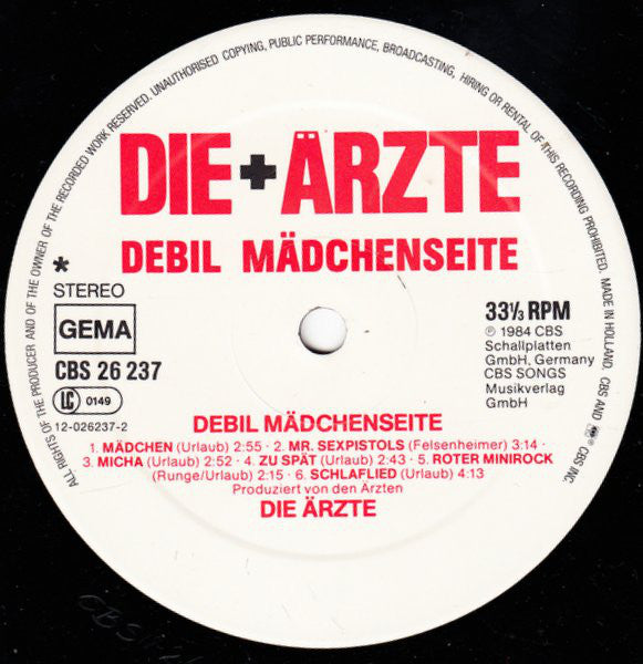 Die + Ärzte* : Debil (LP, Album)