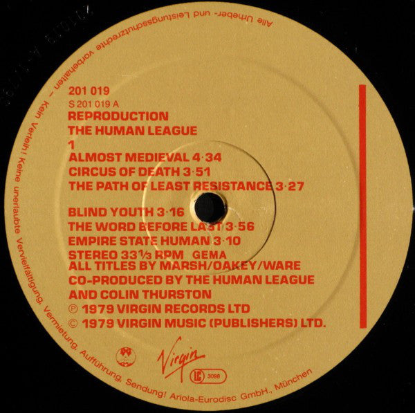 The Human League : Reproduction (LP, Album)
